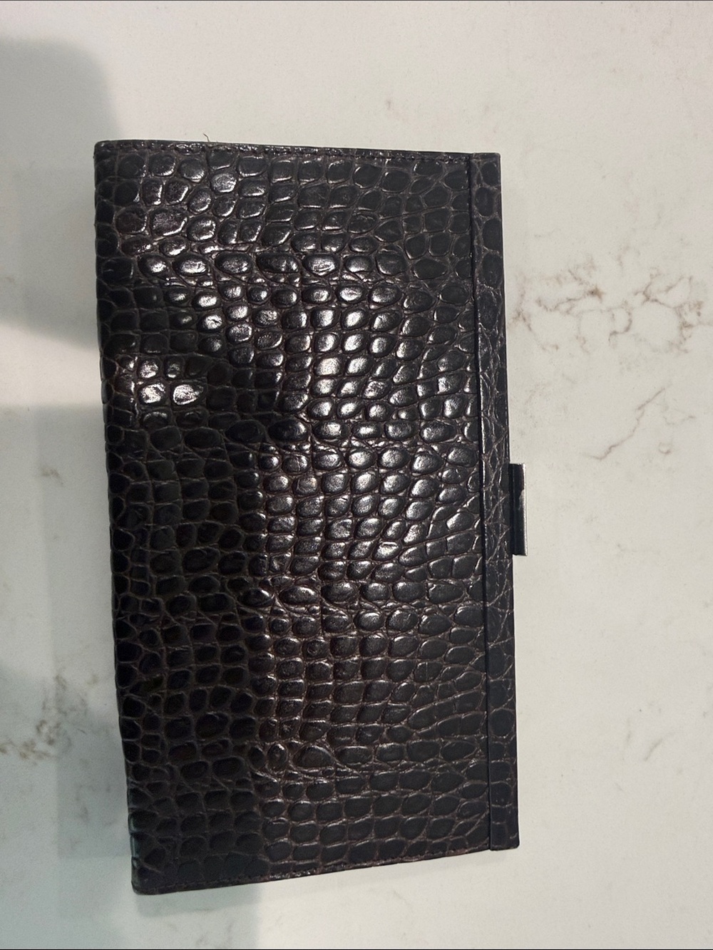 Banana Republic Black Croc-Embossed Clutch